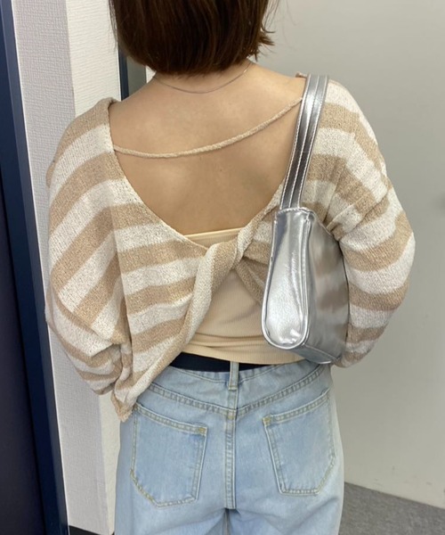 mebole(メボレ)の「ねじれデザイン ストライプセーター(ニット/セーター・レディース・ベージュ/ネイビー/ブラック・FREE)」の20枚目の写真