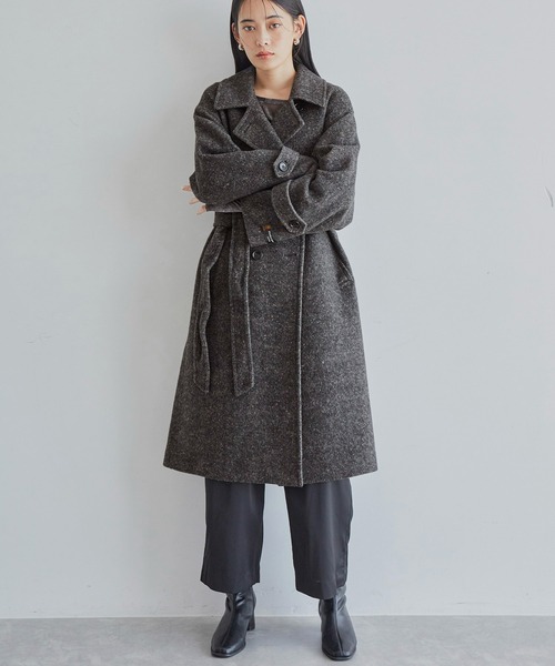 VIS（ビス）の「【JAPAN FABRIC】尾州毛混シャギーロングコート