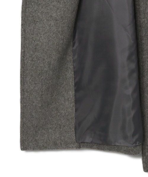 VIS（ビス）の「【JAPAN FABRIC】尾州毛混シャギーロングコート【選べる着丈】【静電気防止】（ステンカラーコート・レディース・チャコールグレー/グレー・PS/M/TM/S）」の9枚目の写真