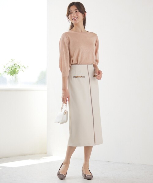 ANY SIS(エニィスィス)の「【全方位 好印象】フェミニンブラウス×ビットタイトスカート セット(セットアップ・レディース・ブラック系/アイボリー系・4)」の9枚目の写真