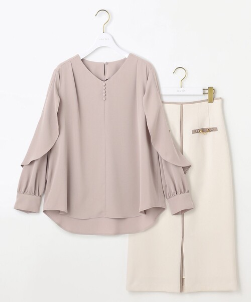 ANY SIS(エニィスィス)の「【全方位 好印象】フェミニンブラウス×ビットタイトスカート セット(セットアップ・レディース・ブラック系/アイボリー系・4)」の10枚目の写真