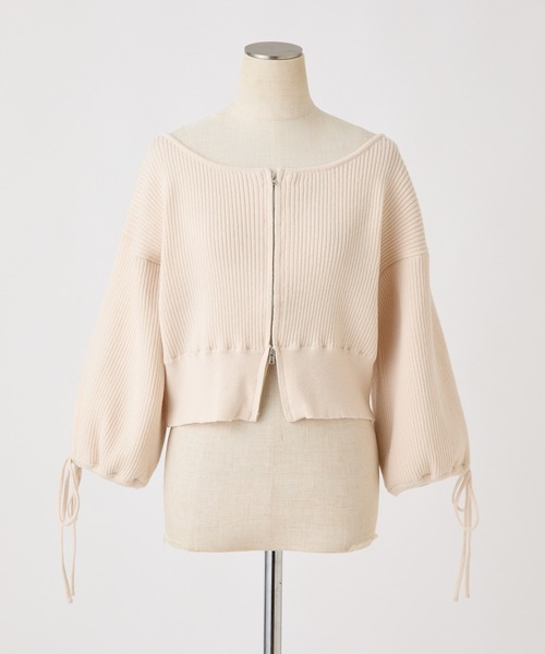 Cherie chuu(シェリーチュウ)の「【Cherie chuu】ダブルジップニット(ニット/セーター・レディース・ピンク/レッド/アイボリー/ブラック・FREE)」の19枚目の写真