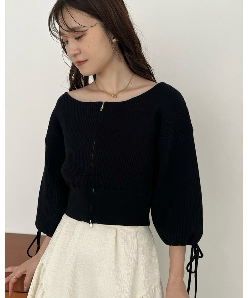 Cherie chuu(シェリーチュウ)の「【Cherie chuu】ダブルジップニット(ニット/セーター・レディース・ピンク/レッド/アイボリー/ブラック・FREE)」の11枚目の写真