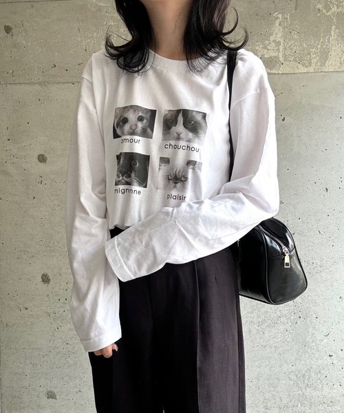 cuorequal(クオレコール)の「アニマルグラフィックプリントロングTシャツ(Tシャツ/カットソー・レディース・ホワイト/ホワイト系その他・MEDIUM/LARGE/SMALL/X-LARGE)」の2枚目の写真