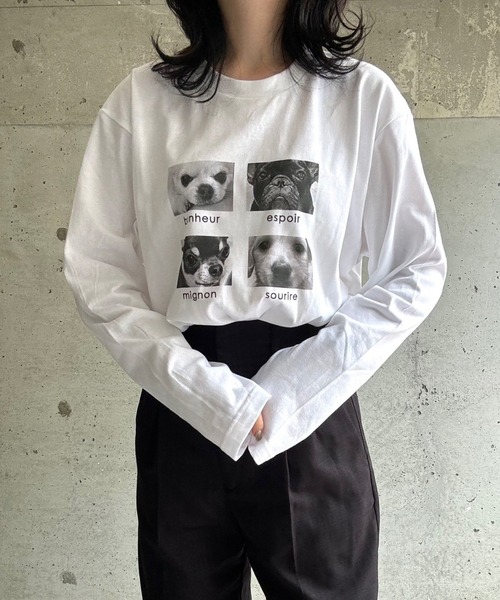 cuorequal(クオレコール)の「アニマルグラフィックプリントロングTシャツ(Tシャツ/カットソー・レディース・ホワイト/ホワイト系その他・MEDIUM/LARGE/SMALL/X-LARGE)」の11枚目の写真