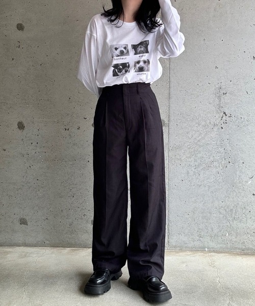 cuorequal(クオレコール)の「アニマルグラフィックプリントロングTシャツ(Tシャツ/カットソー・レディース・ホワイト/ホワイト系その他・MEDIUM/LARGE/SMALL/X-LARGE)」の14枚目の写真