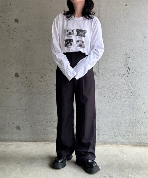 cuorequal(クオレコール)の「アニマルグラフィックプリントロングTシャツ(Tシャツ/カットソー・レディース・ホワイト/ホワイト系その他・MEDIUM/LARGE/SMALL/X-LARGE)」の16枚目の写真