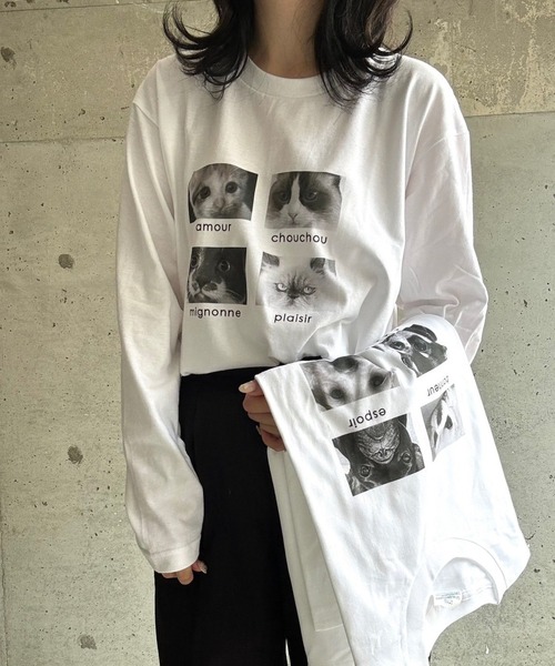 cuorequal(クオレコール)の「アニマルグラフィックプリントロングTシャツ(Tシャツ/カットソー・レディース・ホワイト/ホワイト系その他・MEDIUM/LARGE/SMALL/X-LARGE)」の18枚目の写真