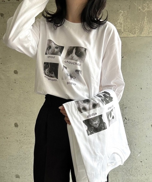 cuorequal(クオレコール)の「アニマルグラフィックプリントロングTシャツ(Tシャツ/カットソー・レディース・ホワイト/ホワイト系その他・MEDIUM/LARGE/SMALL/X-LARGE)」の20枚目の写真