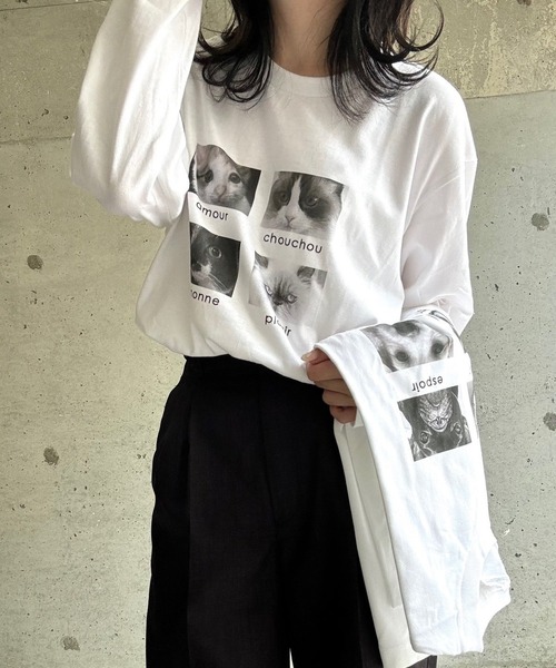 cuorequal(クオレコール)の「アニマルグラフィックプリントロングTシャツ(Tシャツ/カットソー・レディース・ホワイト/ホワイト系その他・MEDIUM/LARGE/SMALL/X-LARGE)」の22枚目の写真