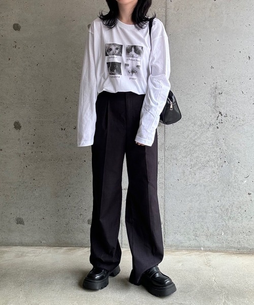 cuorequal(クオレコール)の「アニマルグラフィックプリントロングTシャツ(Tシャツ/カットソー・レディース・ホワイト/ホワイト系その他・MEDIUM/LARGE/SMALL/X-LARGE)」の4枚目の写真