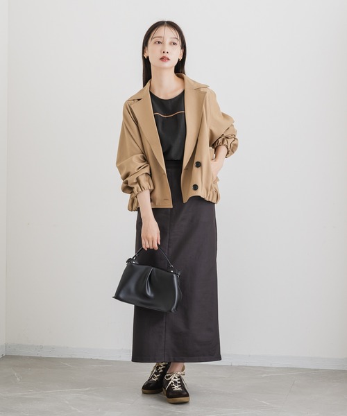 KATHARINE ROSS（キャサリンロス）の「【KATHARINE ROSS】クロップトトレンチジャケット（トレンチコート・レディース・ブラック/ベージュ・MEDIUM）」の11枚目の写真