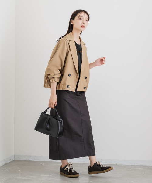 KATHARINE ROSS（キャサリンロス）の「【KATHARINE ROSS】クロップトトレンチジャケット（トレンチコート・レディース・ブラック/ベージュ・MEDIUM）」の14枚目の写真