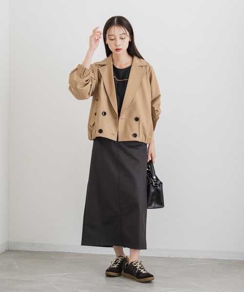 KATHARINE ROSS（キャサリンロス）の「【KATHARINE ROSS】クロップトトレンチジャケット（トレンチコート・レディース・ブラック/ベージュ・MEDIUM）」の15枚目の写真