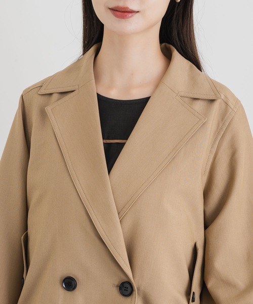 KATHARINE ROSS（キャサリンロス）の「【KATHARINE ROSS】クロップトトレンチジャケット（トレンチコート・レディース・ブラック/ベージュ・MEDIUM）」の20枚目の写真