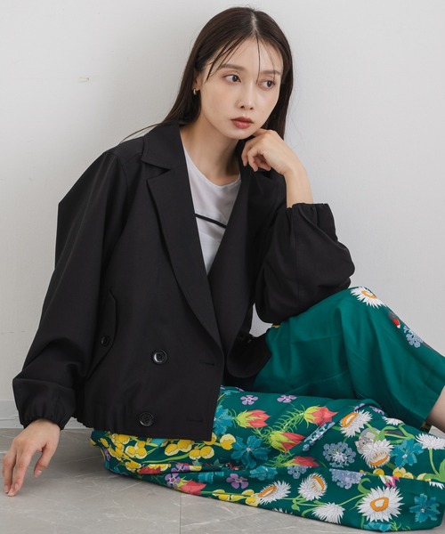 KATHARINE ROSS（キャサリンロス）の「【KATHARINE ROSS】クロップトトレンチジャケット（トレンチコート・レディース・ブラック/ベージュ・MEDIUM）」の6枚目の写真