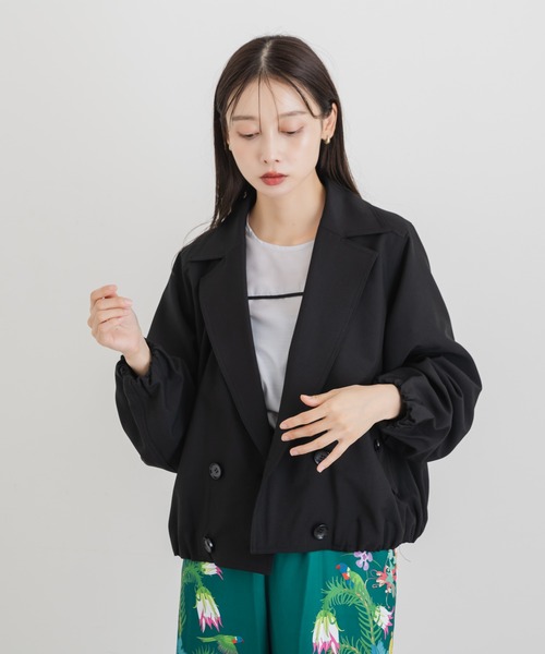 KATHARINE ROSS（キャサリンロス）の「【KATHARINE ROSS】クロップトトレンチジャケット（トレンチコート・レディース・ブラック/ベージュ・MEDIUM）」の7枚目の写真