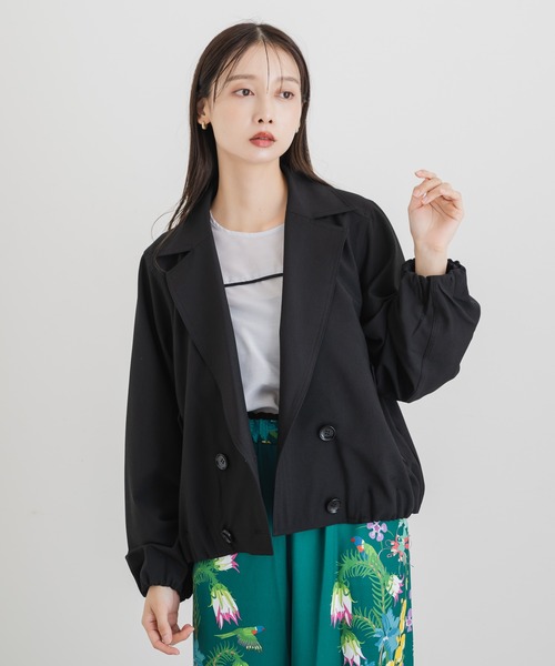 KATHARINE ROSS（キャサリンロス）の「【KATHARINE ROSS】クロップトトレンチジャケット（トレンチコート・レディース・ブラック/ベージュ・MEDIUM）」の8枚目の写真