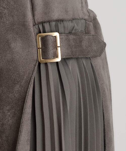 grove（グローブ）の「◆マシュマロタッチスエード調サイドベルトスカート（スカート・レディース・ナチュラル/ダークグレー/パープル・02/03/04/05/01）」の8枚目の写真