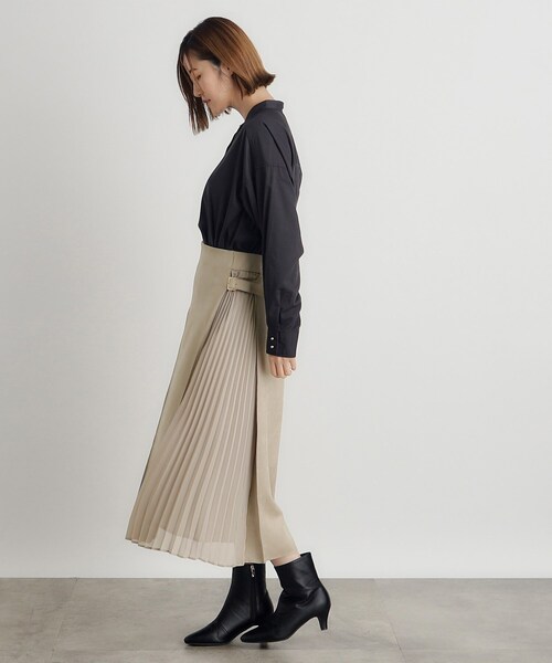 grove（グローブ）の「◆マシュマロタッチスエード調サイドベルトスカート（スカート・レディース・ナチュラル/ダークグレー/パープル・02/03/04/05/01）」の11枚目の写真