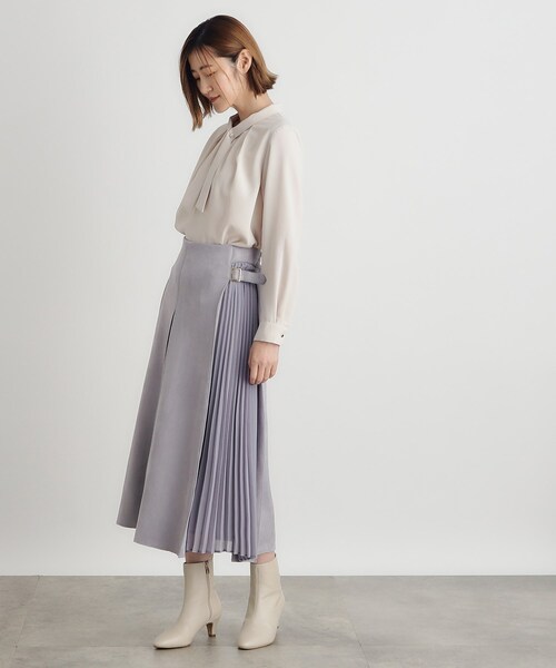 grove（グローブ）の「◆マシュマロタッチスエード調サイドベルトスカート（スカート・レディース・ナチュラル/ダークグレー/パープル・02/03/04/05/01）」の14枚目の写真