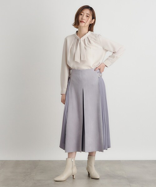 grove（グローブ）の「◆マシュマロタッチスエード調サイドベルトスカート（スカート・レディース・ナチュラル/ダークグレー/パープル・02/03/04/05/01）」の15枚目の写真