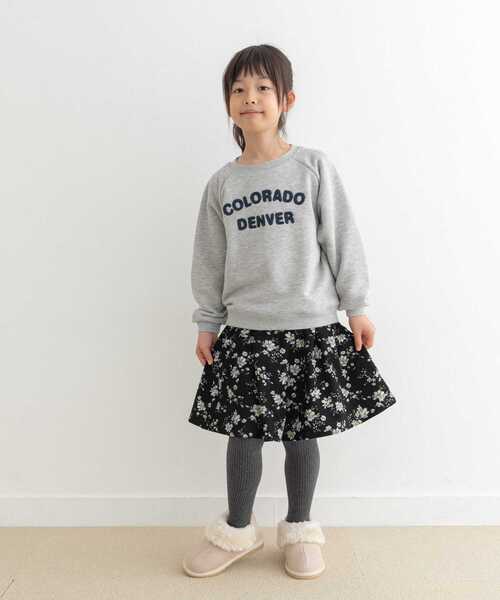 半額以下！コーデュロイ　キュロット　カーキ セール】花柄コーデュロイフレアキュロット(KIDS)（その他パンツ
