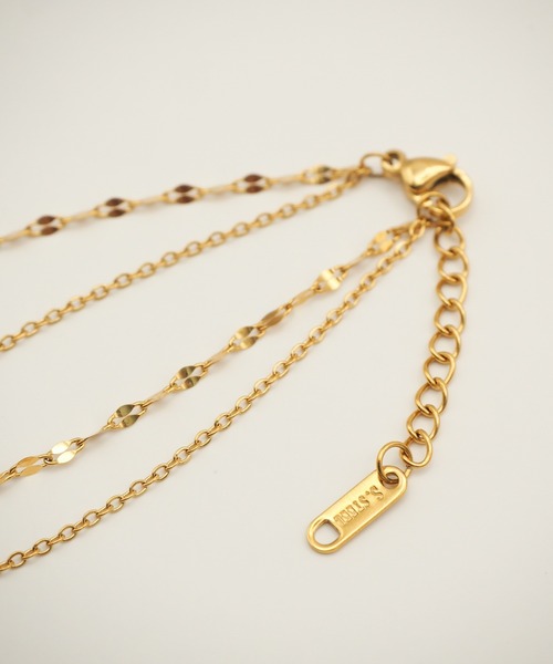 ciite' surgical stainless(シーテサージカルステンレス)の「【 金属アレルギー対応 】 ビジュー 2連チェーンブレスレット サージカルステンレス(ブレスレット・レディース・シルバー/ゴールド/ピンクゴールド・FREE)」の9枚目の写真