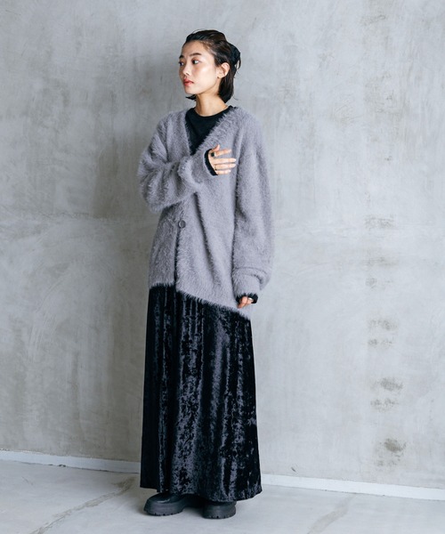LIENCOEUR(リアンクール)の「シャギーオーバーカーデ(カーディガン/ボレロ・レディース・ダークグレー/ライトグレー/ブラック・FREE)」の17枚目の写真