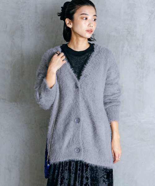LIENCOEUR(リアンクール)の「シャギーオーバーカーデ(カーディガン/ボレロ・レディース・ダークグレー/ライトグレー/ブラック・FREE)」の21枚目の写真