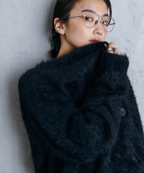 LIENCOEUR(リアンクール)の「シャギーオーバーカーデ(カーディガン/ボレロ・レディース・ダークグレー/ライトグレー/ブラック・FREE)」の12枚目の写真