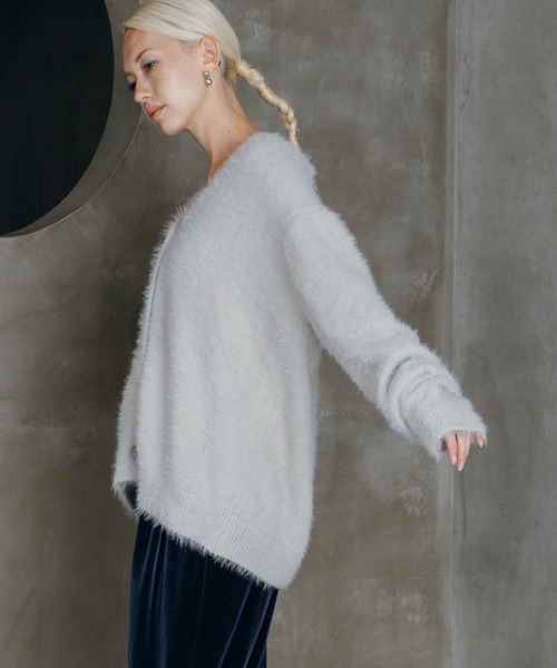 LIENCOEUR(リアンクール)の「シャギーオーバーカーデ(カーディガン/ボレロ・レディース・ダークグレー/ライトグレー/ブラック・FREE)」の9枚目の写真