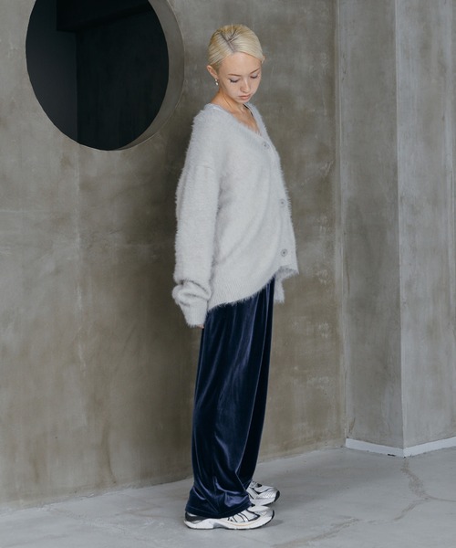 LIENCOEUR(リアンクール)の「シャギーオーバーカーデ(カーディガン/ボレロ・レディース・ダークグレー/ライトグレー/ブラック・FREE)」の5枚目の写真