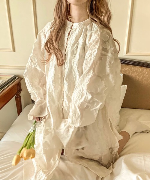 merrylatte（メリーラテ）の「シアージャガードワンピース（ワンピース・レディース・アイボリー/ベージュ・FREE）」の2枚目の写真