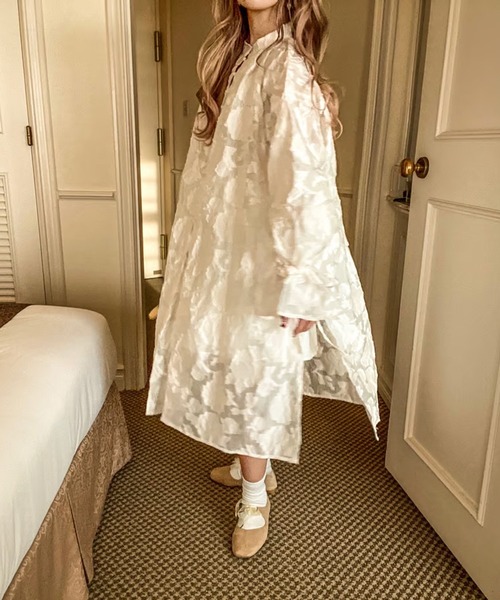 merrylatte（メリーラテ）の「シアージャガードワンピース（ワンピース・レディース・アイボリー/ベージュ・FREE）」の6枚目の写真