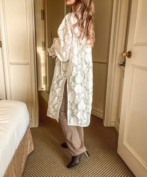 merrylatte（メリーラテ）の「シアージャガードワンピース（ワンピース・レディース・アイボリー/ベージュ・FREE）」の9枚目の写真