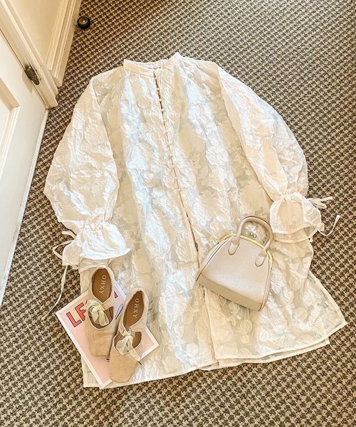 merrylatte（メリーラテ）の「シアージャガードワンピース（ワンピース・レディース・アイボリー/ベージュ・FREE）」の10枚目の写真