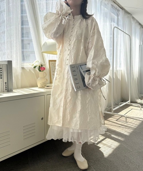 merrylatte（メリーラテ）の「シアージャガードワンピース（ワンピース・レディース・アイボリー/ベージュ・FREE）」の11枚目の写真