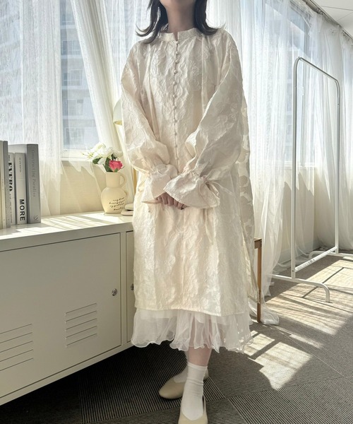 merrylatte（メリーラテ）の「シアージャガードワンピース（ワンピース・レディース・アイボリー/ベージュ・FREE）」の12枚目の写真