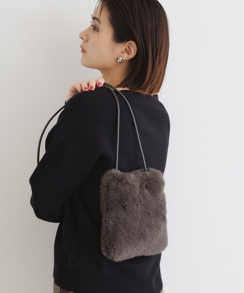 THE SHOP TK （ザ ショップ ティーケー ）の「◆ファーアソートミニショルダー（ショルダーバッグ・レディース・スミクロ/ブラウン系1/アイボリー/アイボリー系・00）」の3枚目の写真