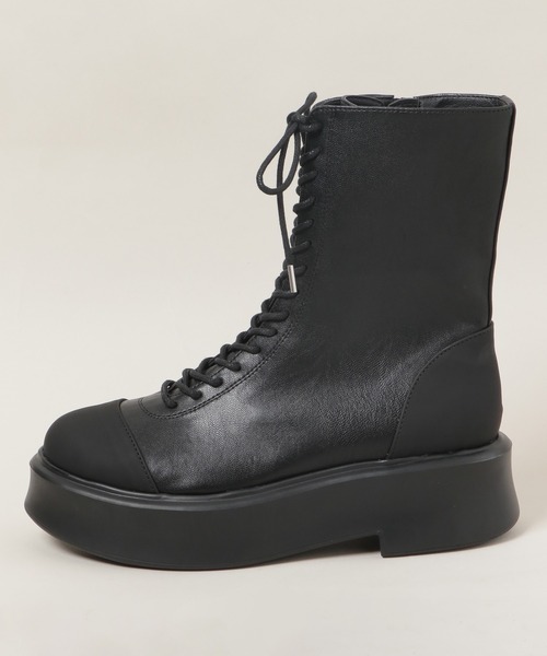 JEANASIS（ジーナシス）の「キリカエレースアップブーツ/253459（ブーツ・レディース・カーキ/ブラック・MEDIUM/LARGE）」の3枚目の写真