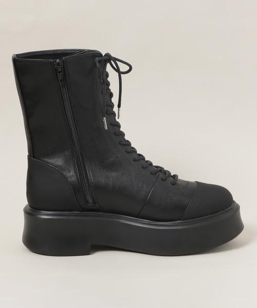 JEANASIS（ジーナシス）の「キリカエレースアップブーツ/253459（ブーツ・レディース・カーキ/ブラック・MEDIUM/LARGE）」の4枚目の写真