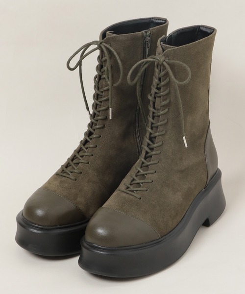 JEANASIS（ジーナシス）の「キリカエレースアップブーツ/253459（ブーツ・レディース・カーキ/ブラック・MEDIUM/LARGE）」の19枚目の写真