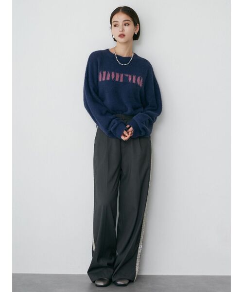 MURUA(ムルーア)の「ビジューラインパンツ(その他パンツ・レディース・グレー/ベージュ/ブラック・1/2)」の20枚目の写真