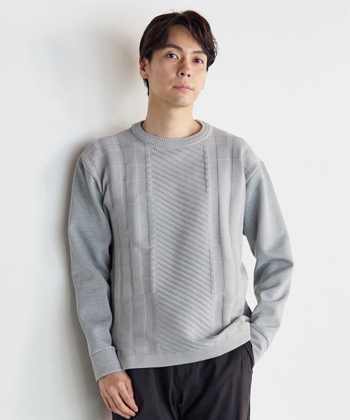 UNION STATION（ユニオンステーション）の「ニットドッキング スウェット（スウェット・メンズ・ホワイト/ブラック/グレー・M/L/LL）」の3枚目の写真