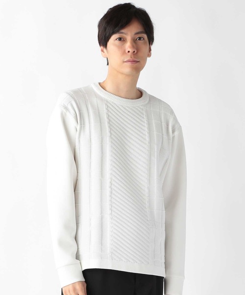 UNION STATION（ユニオンステーション）の「ニットドッキング スウェット（スウェット・メンズ・ホワイト/ブラック/グレー・M/L/LL）」の17枚目の写真