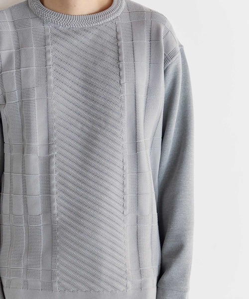 UNION STATION（ユニオンステーション）の「ニットドッキング スウェット（スウェット・メンズ・ホワイト/ブラック/グレー・M/L/LL）」の9枚目の写真