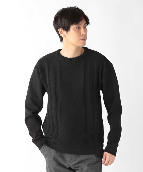 UNION STATION（ユニオンステーション）の「ニットドッキング スウェット（スウェット・メンズ・ホワイト/ブラック/グレー・M/L/LL）」の8枚目の写真