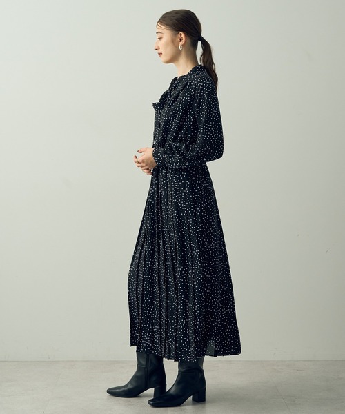 【セール】ランダムドット柄プリーツワンピース(ワンピース)|YECCA VECCA(イェッカヴェッカ) 【セール】ランダムドット柄プリーツワンピース(ワンピース)|YECCA VECCA(イェッカヴェッカ)