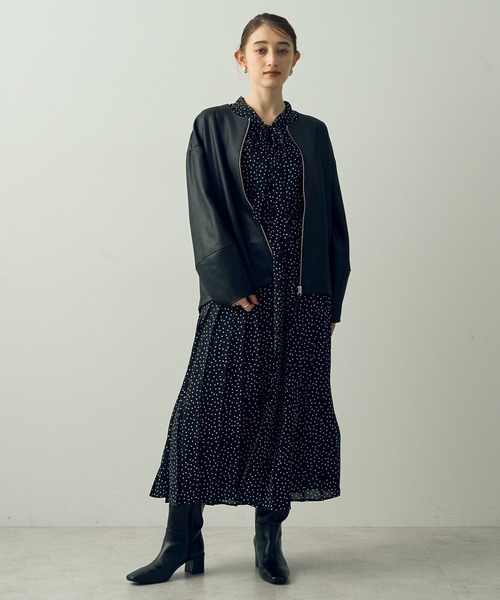 【セール】ランダムドット柄プリーツワンピース(ワンピース)|YECCA VECCA(イェッカヴェッカ) 【セール】ランダムドット柄プリーツワンピース(ワンピース)|YECCA VECCA(イェッカヴェッカ)